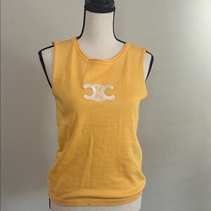 Yellow Sleeveless Logo Tank Top - Unbranded
